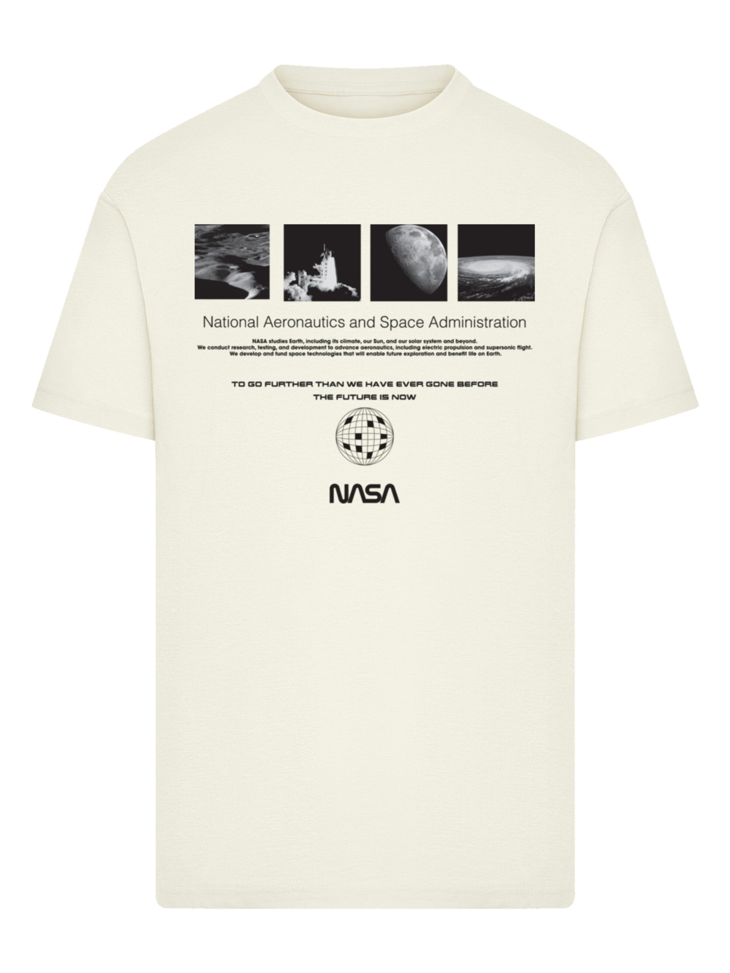 T-Shirt 'NASA Retro Photo Ad The Future Is Now' F4NT4STIC en beige : devant