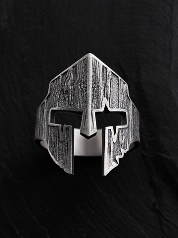 REYTEL Ring 'SPARTAN WARRIOR'S HELMET' in Silver: front