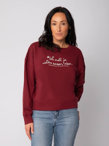Sweat-shirt 'Ich will ja nichts sagen aber ' Watapparel en rouge : devant