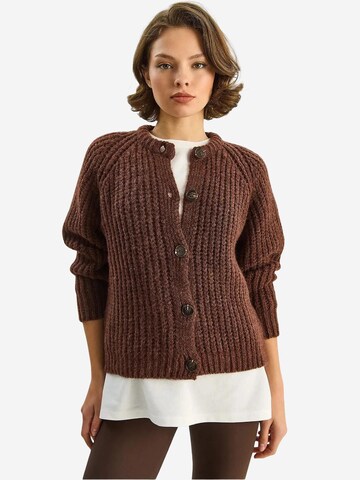 Bianco Lucci Strickjacke in Braun: Vorderseite