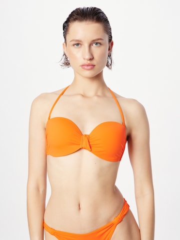 Lindex - Balconette Top de biquíni 'Reese' em laranja: frente