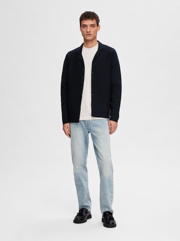 SELECTED HOMME Knit Cardigan 'MILO' in Blue