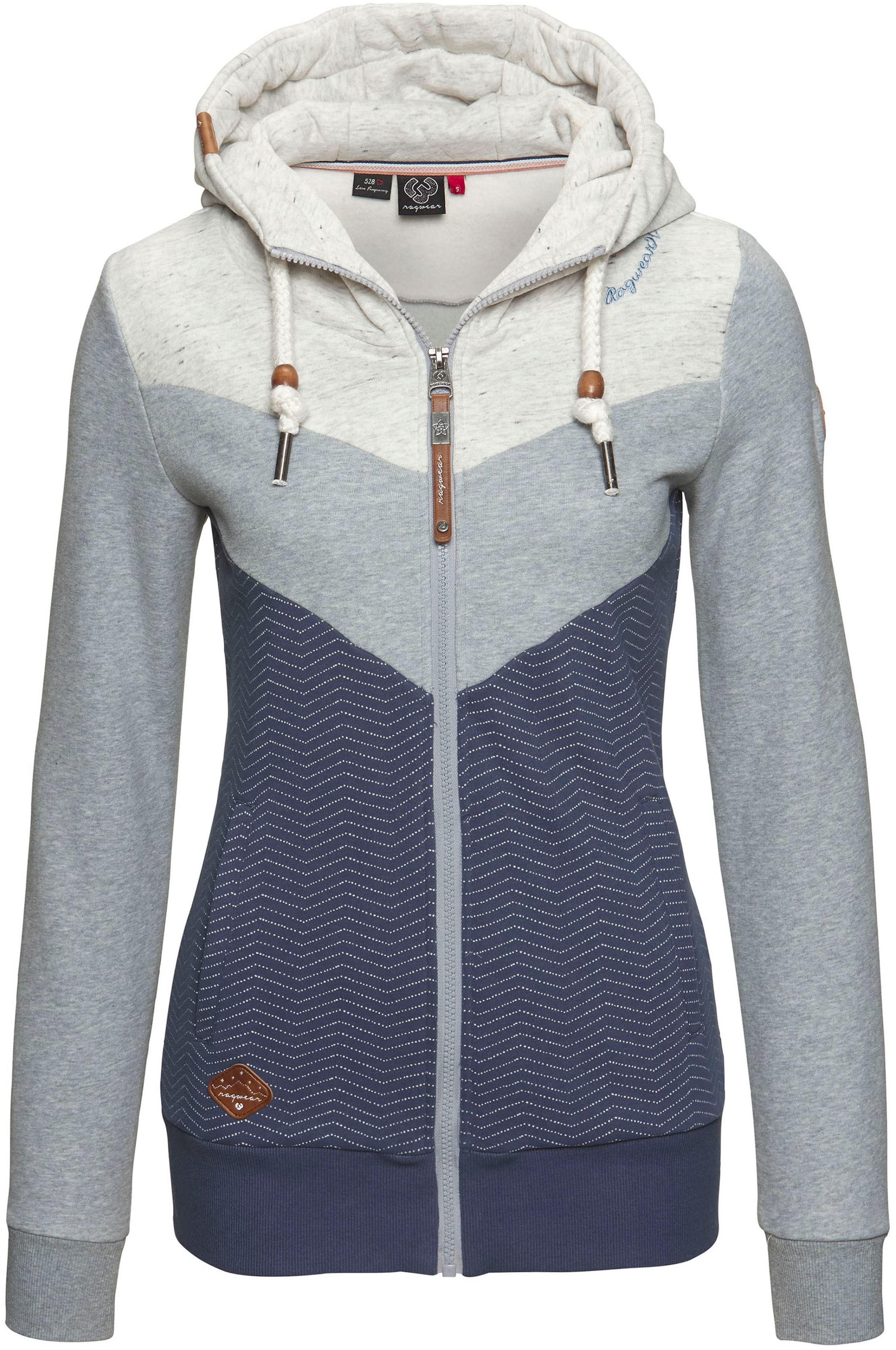 Ragwear Zip-Up Hoodie in Blue: front