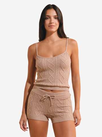 Pantaloncini da pigiama 'Blanca' di ETAM in beige: frontale