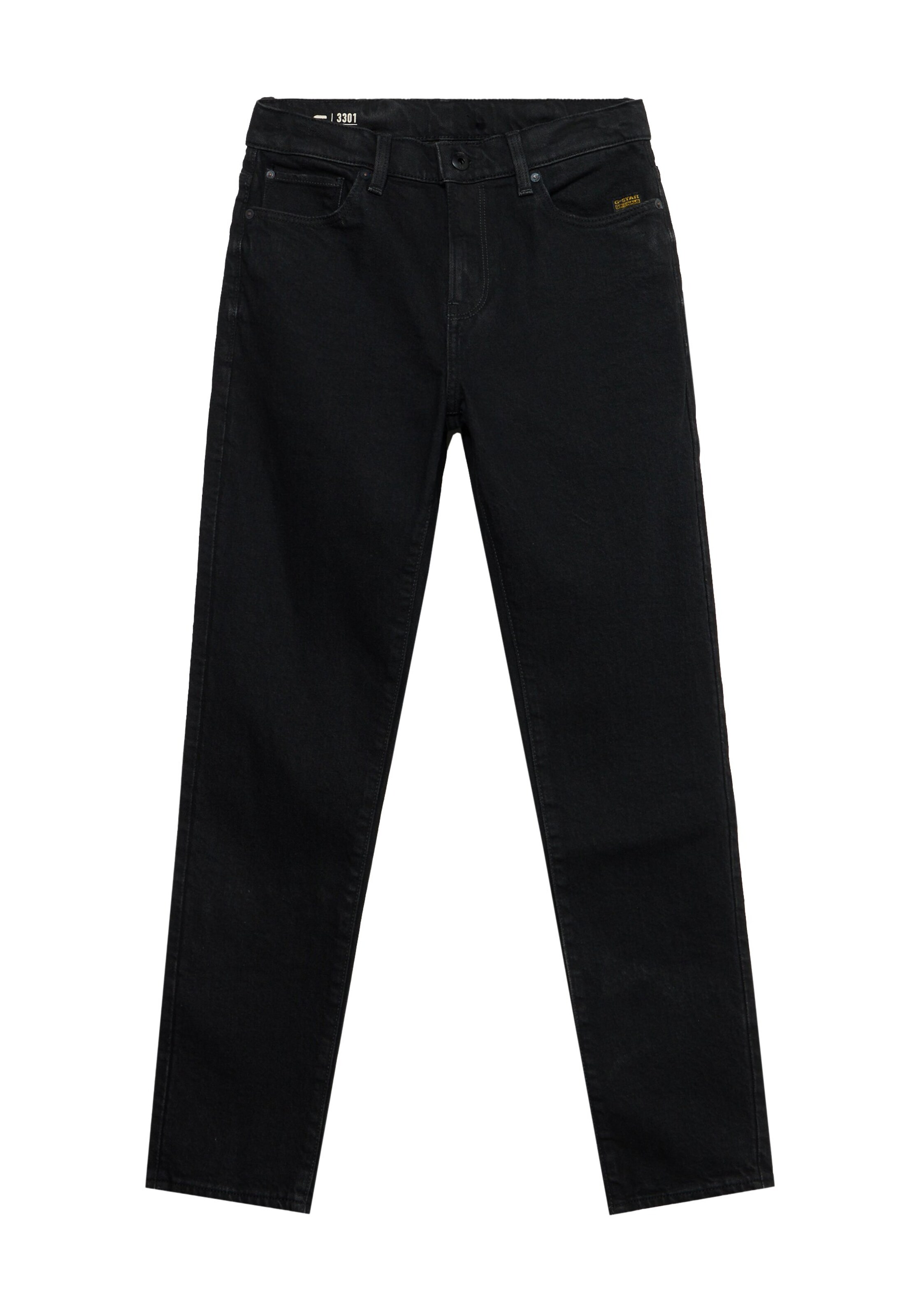 G-STAR Slimfit Džíny '3301' – černá: přední strana