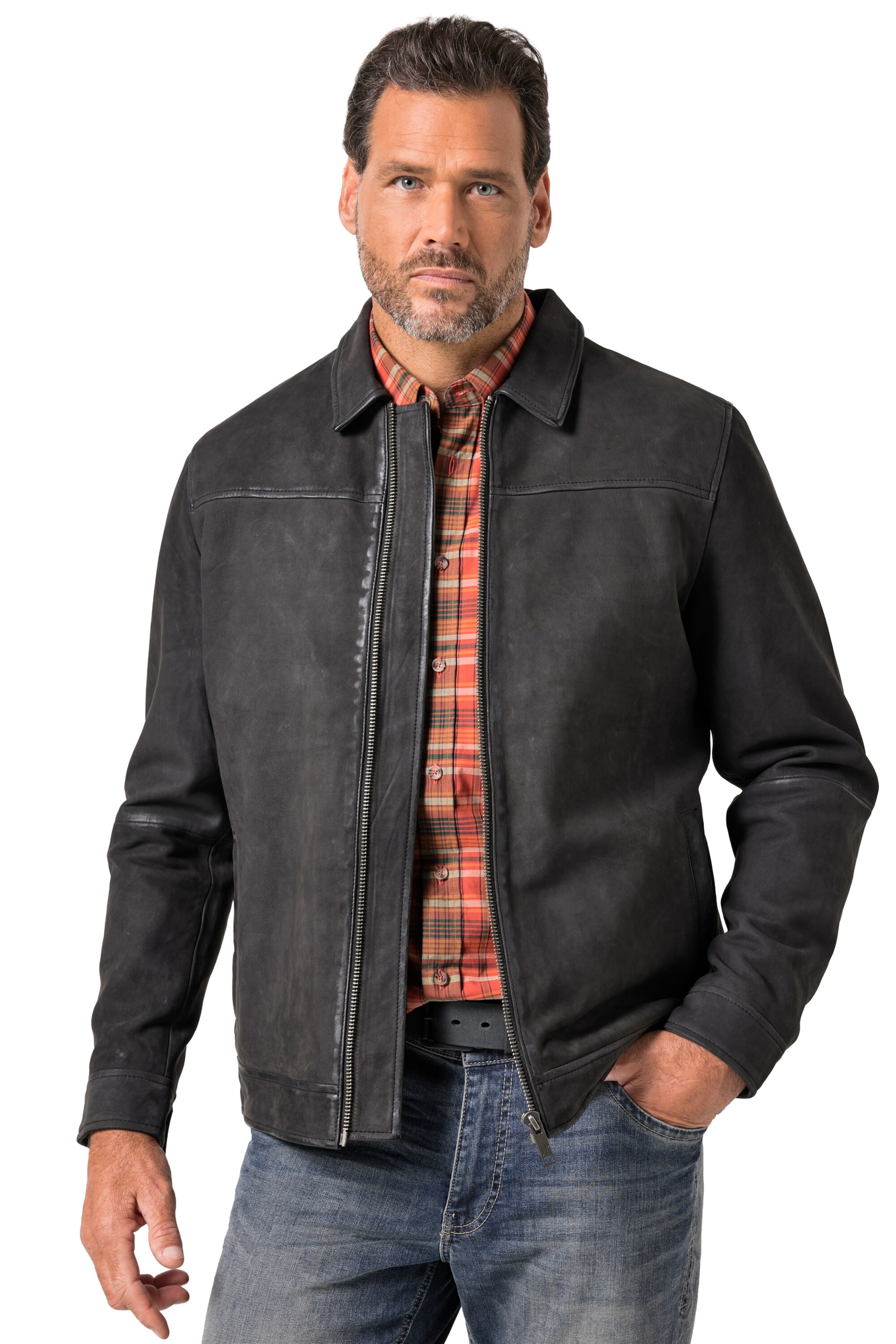 JP1880 Tussenjas in Zwart: voorkant