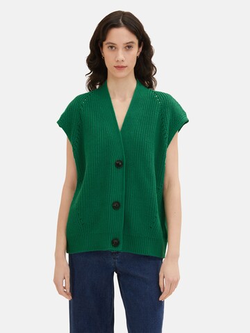 TOM TAILOR Knit Cardigan in Green: front