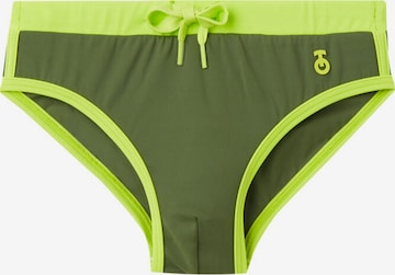 CALZEDONIA Swim Trunks in Green: front