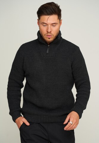 behype Sweater 'MKZIP78' in Grey: front