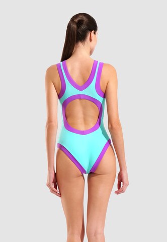 ARENA - Bustier Traje de baño 'BOLD LINES' en verde