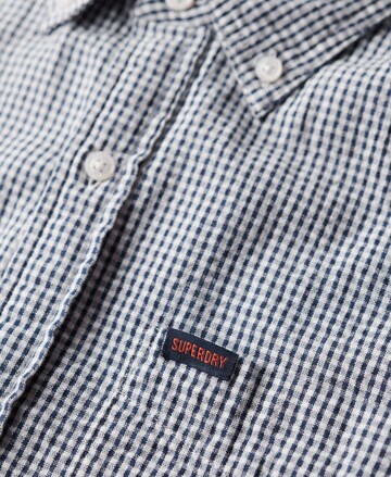 Superdry Regular fit Button Up Shirt 'Seersucker' in Blue