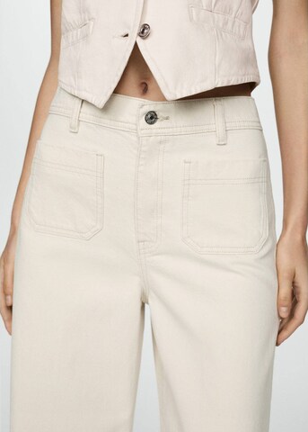 MANGO Wide Leg Jeans 'Emma' in Weiß