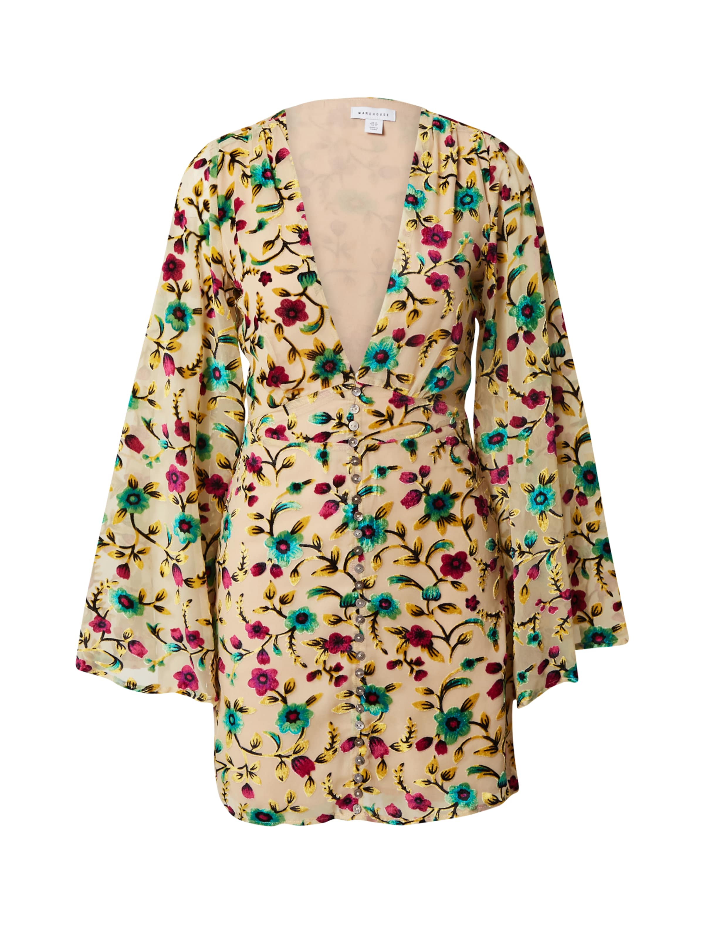 Warehouse Φόρεμα σε μπεζ: μπροστά