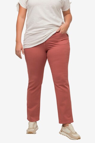 Ulla Popken Bootcut Jeans in Rood: voorkant