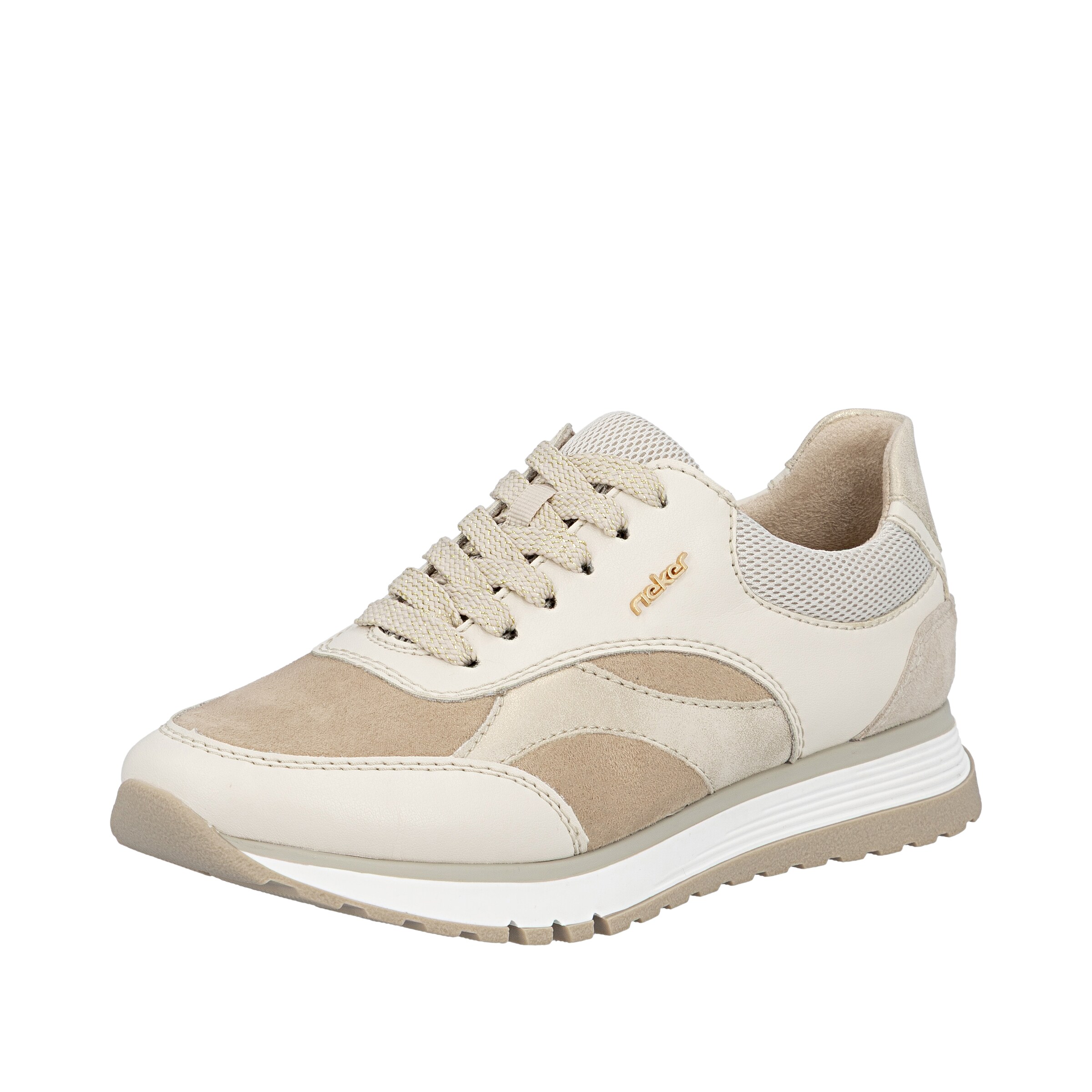 Baskets basses Rieker en beige : devant
