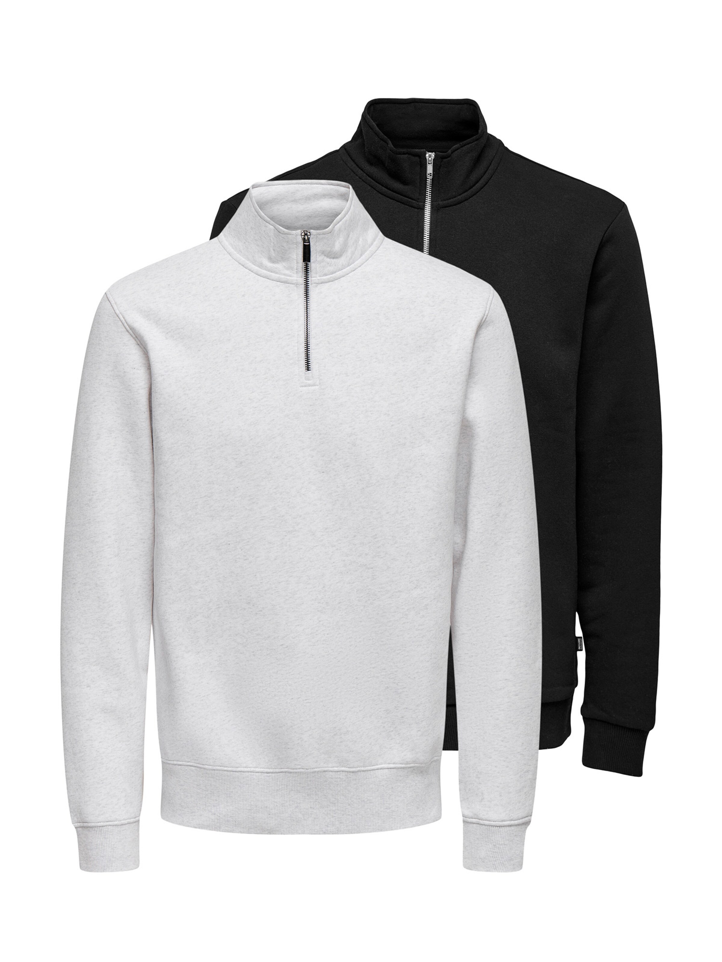 Only & Sons Sweatshirt 'Ceres' in Zilver: voorkant