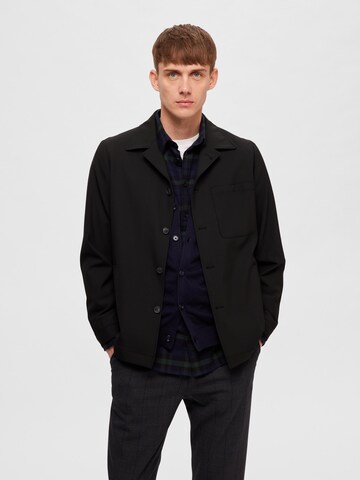 SELECTED HOMME - Ajuste regular Chaqueta saco 'Robert' en negro: frente