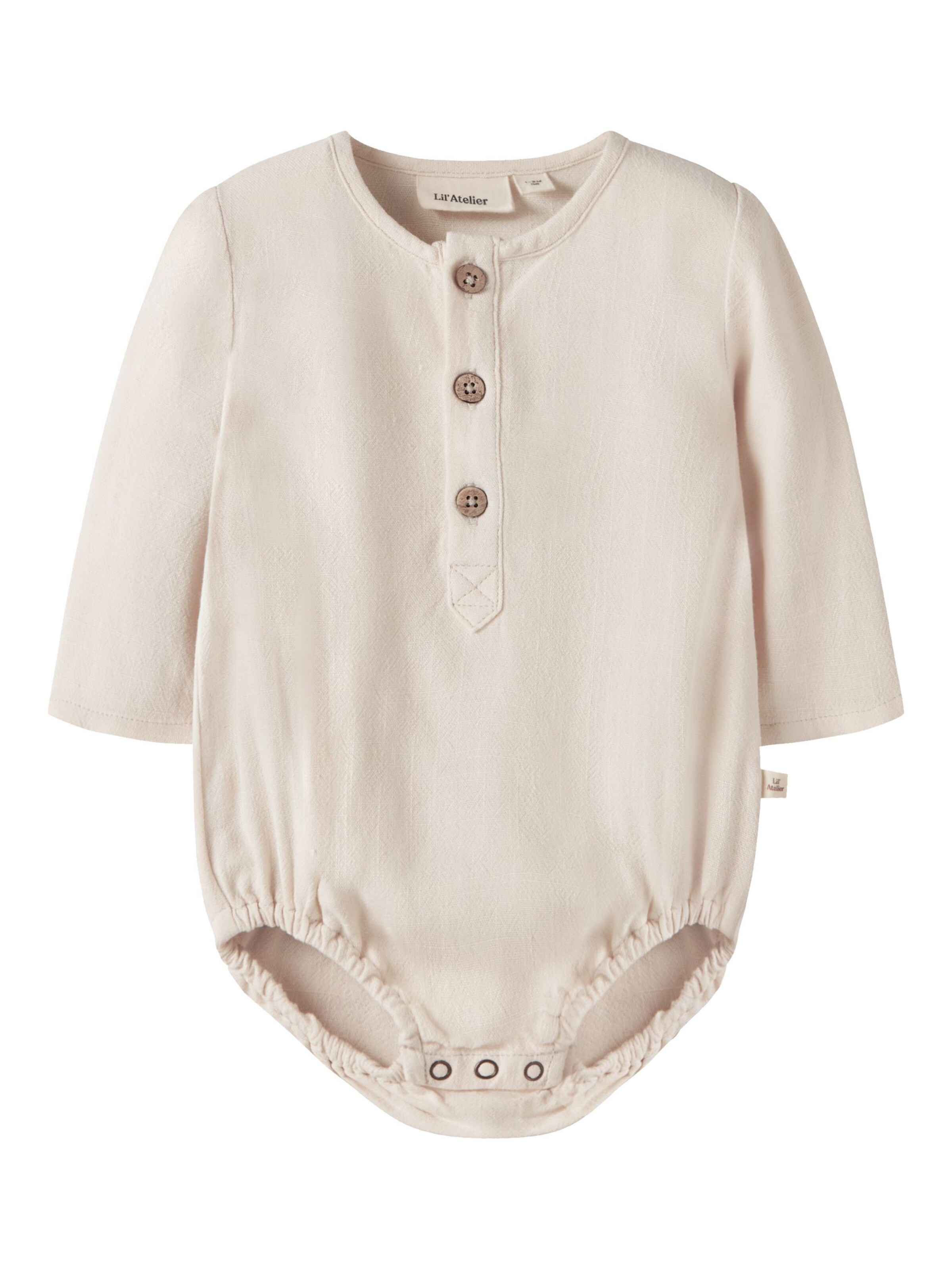 Tutina / body per bambino di Lil'Atelier in bianco: frontale