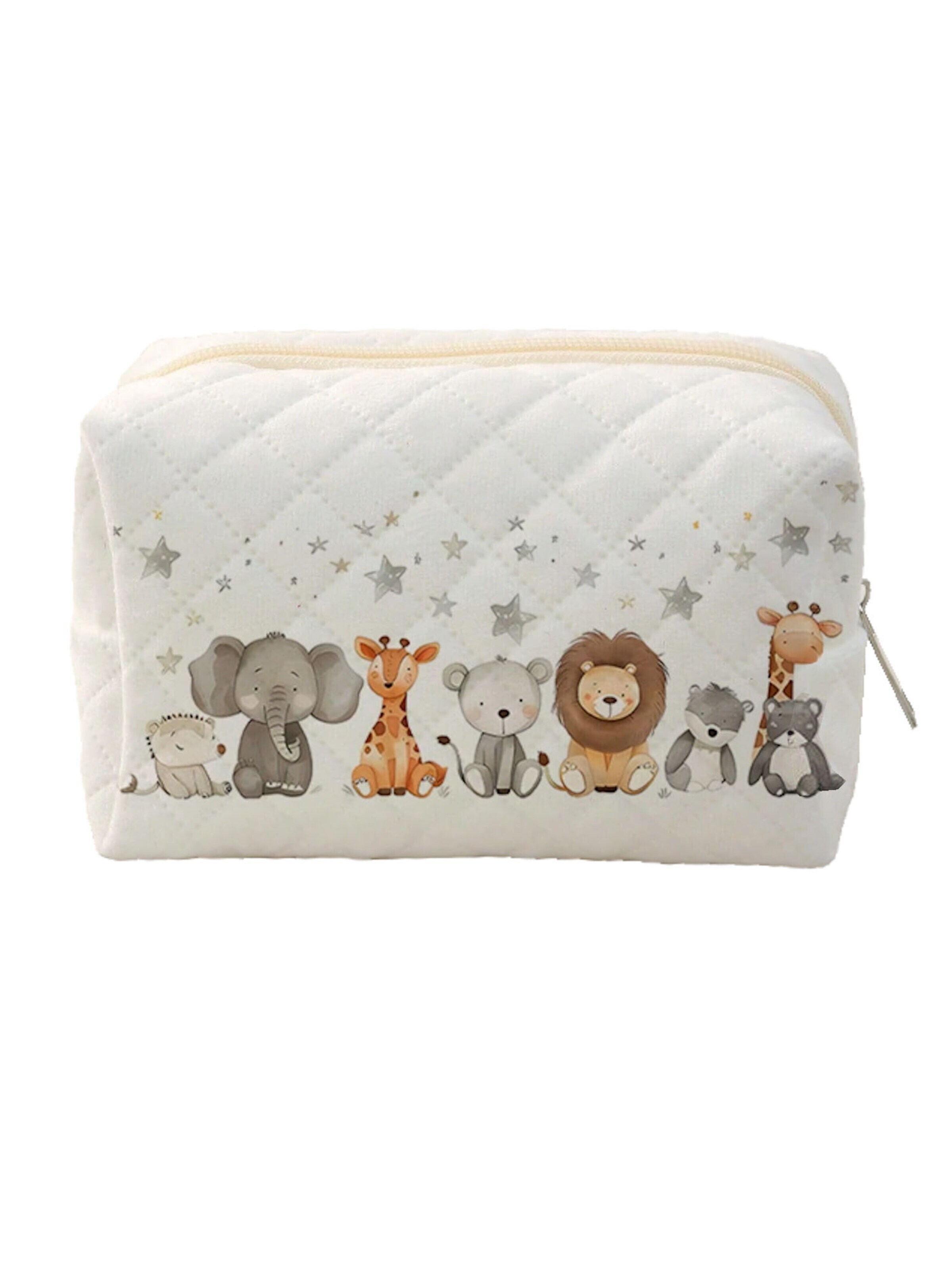 Tomshop24-7 Kosmetiktasche 'Niedliche Tierchen'‌‌‌‌‌‌‌‌‌‌ in Weiß: Vorderseite