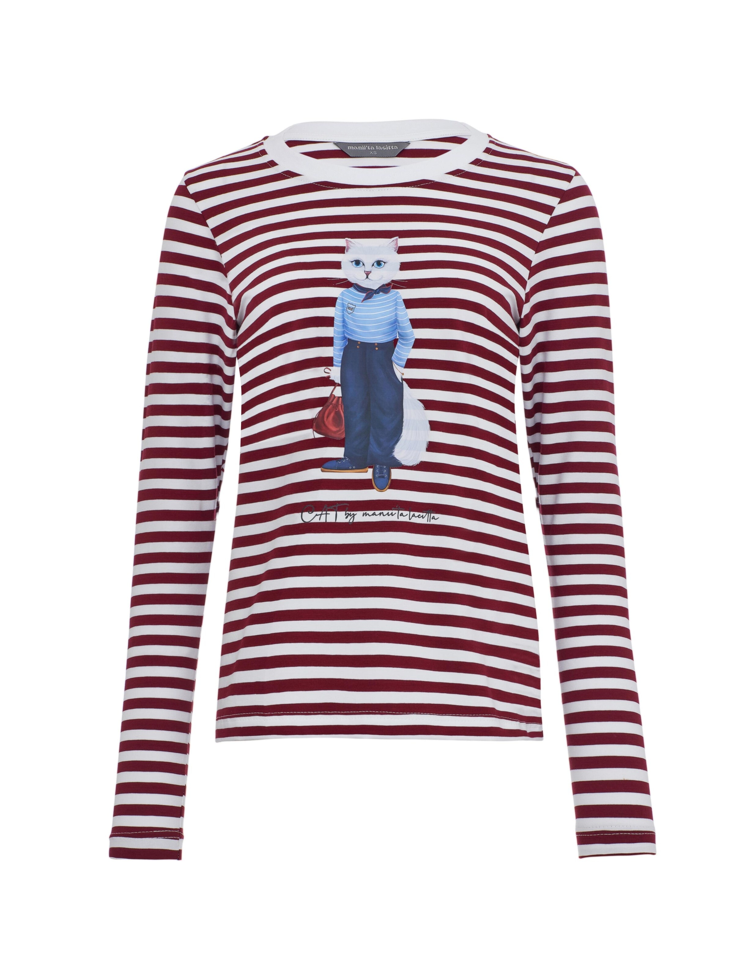 Cat e Lolette Shirt 'Mariner Cat' in Rood: voorkant