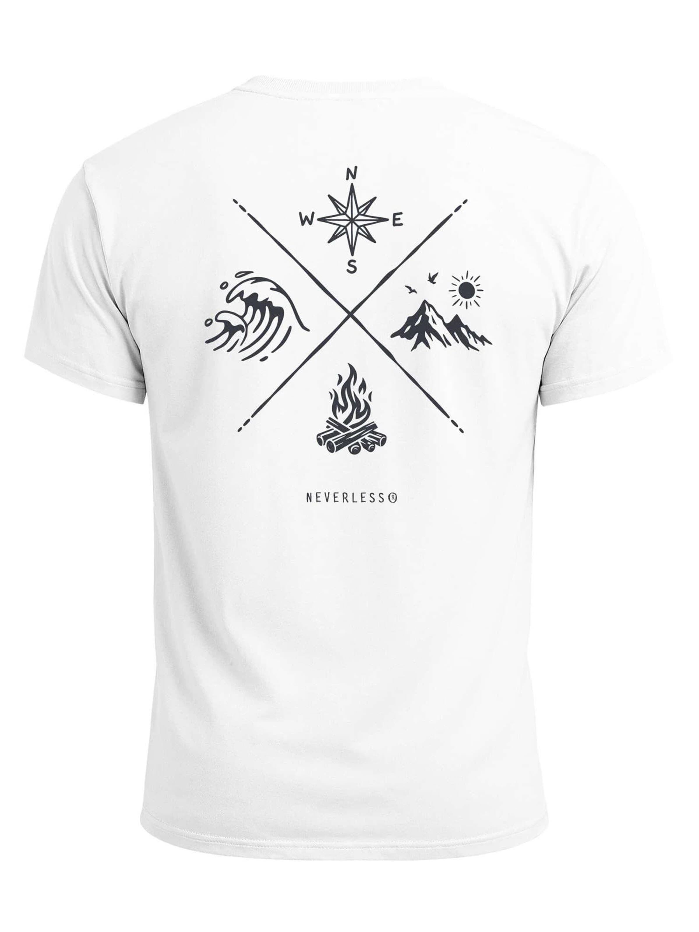 Neverless Shirt 'Nature Compass' in White: front