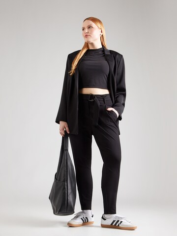 Vero Moda Curve Tapered Pleat-Front Pants 'VMBAILEY' in Black