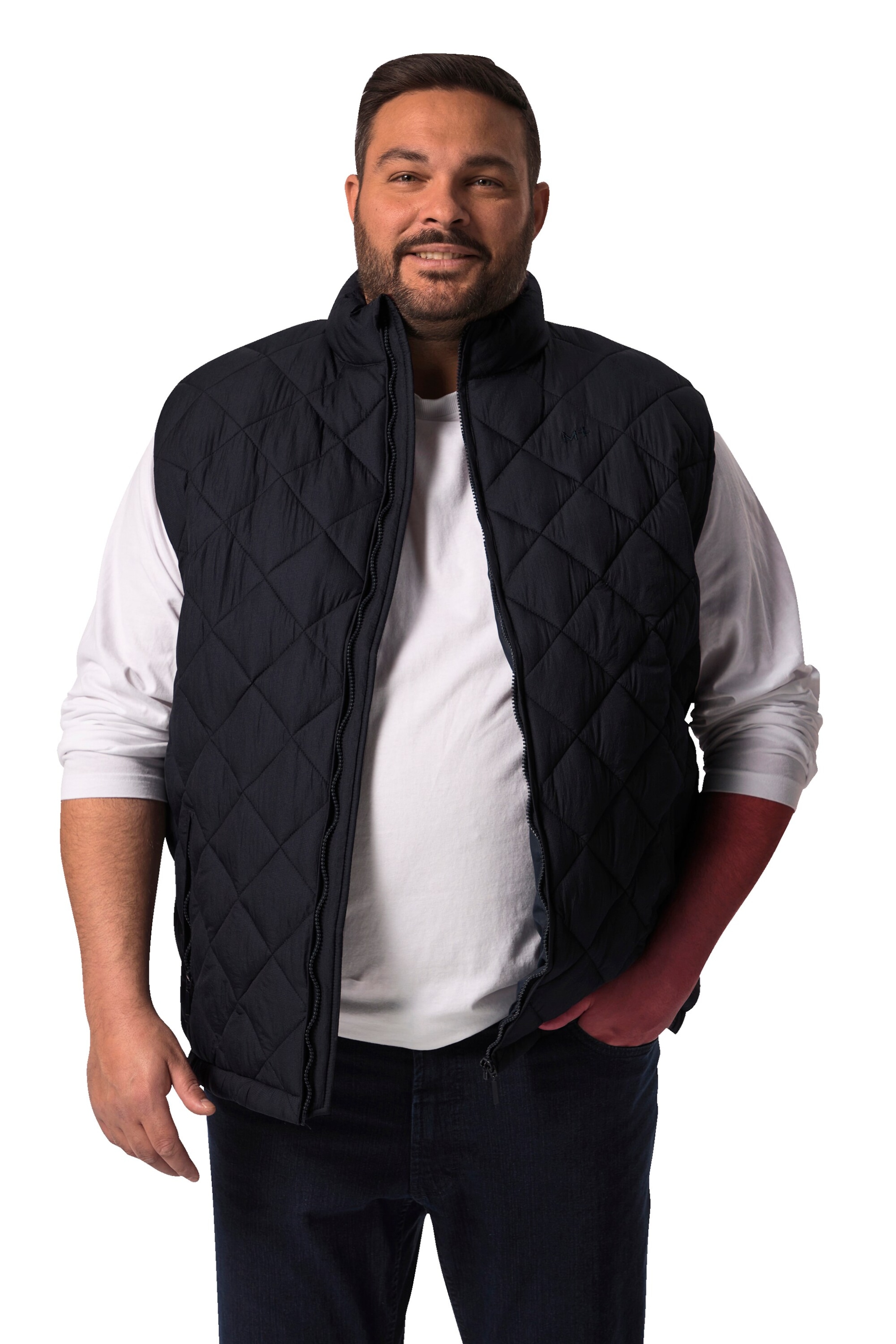 Men Plus Vest in Blue: front