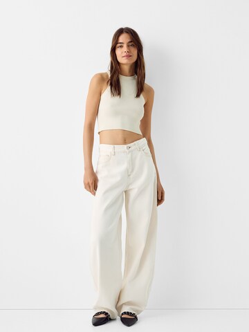 Bershka Wide Leg Farkut värissä beige