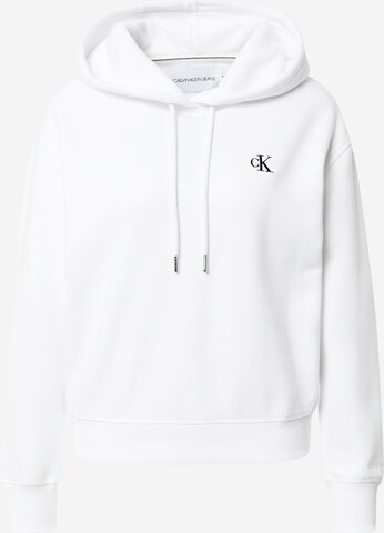 Sweat-shirt Calvin Klein Jeans en blanc : devant