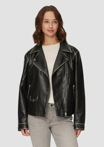 QS Between-season jacket in Black: front