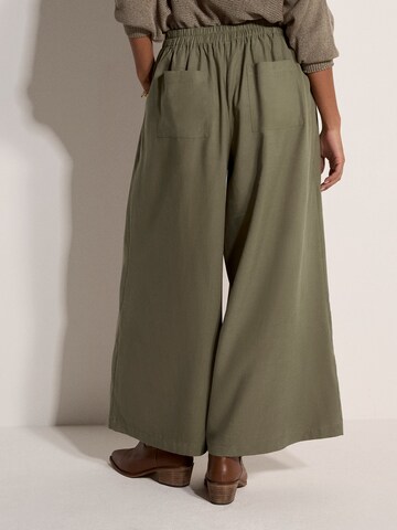 Apricot Wide Leg Slub Linen Wide-Leg Trousers ' ' in Grün