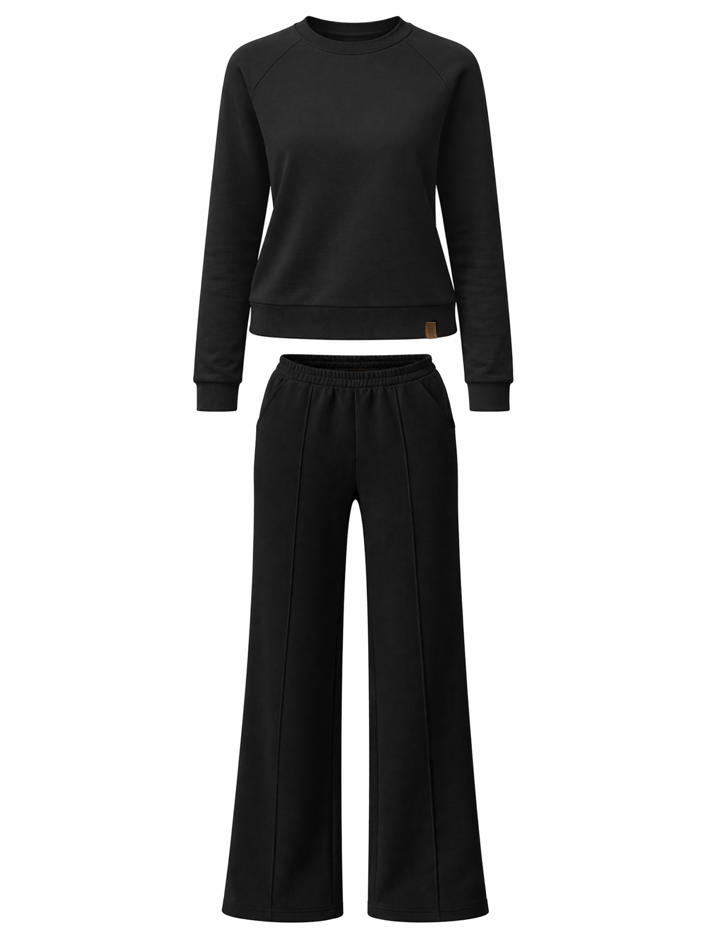Vivisence Jogginganzug '9208 Set'‌‌‌‌‌‌‌‌ in Schwarz: Vorderseite
