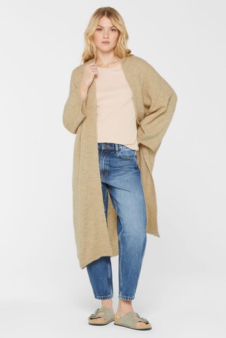 SENSES.THE LABEL Offener Long Cardigan mit weiten Ärmeln in Braun