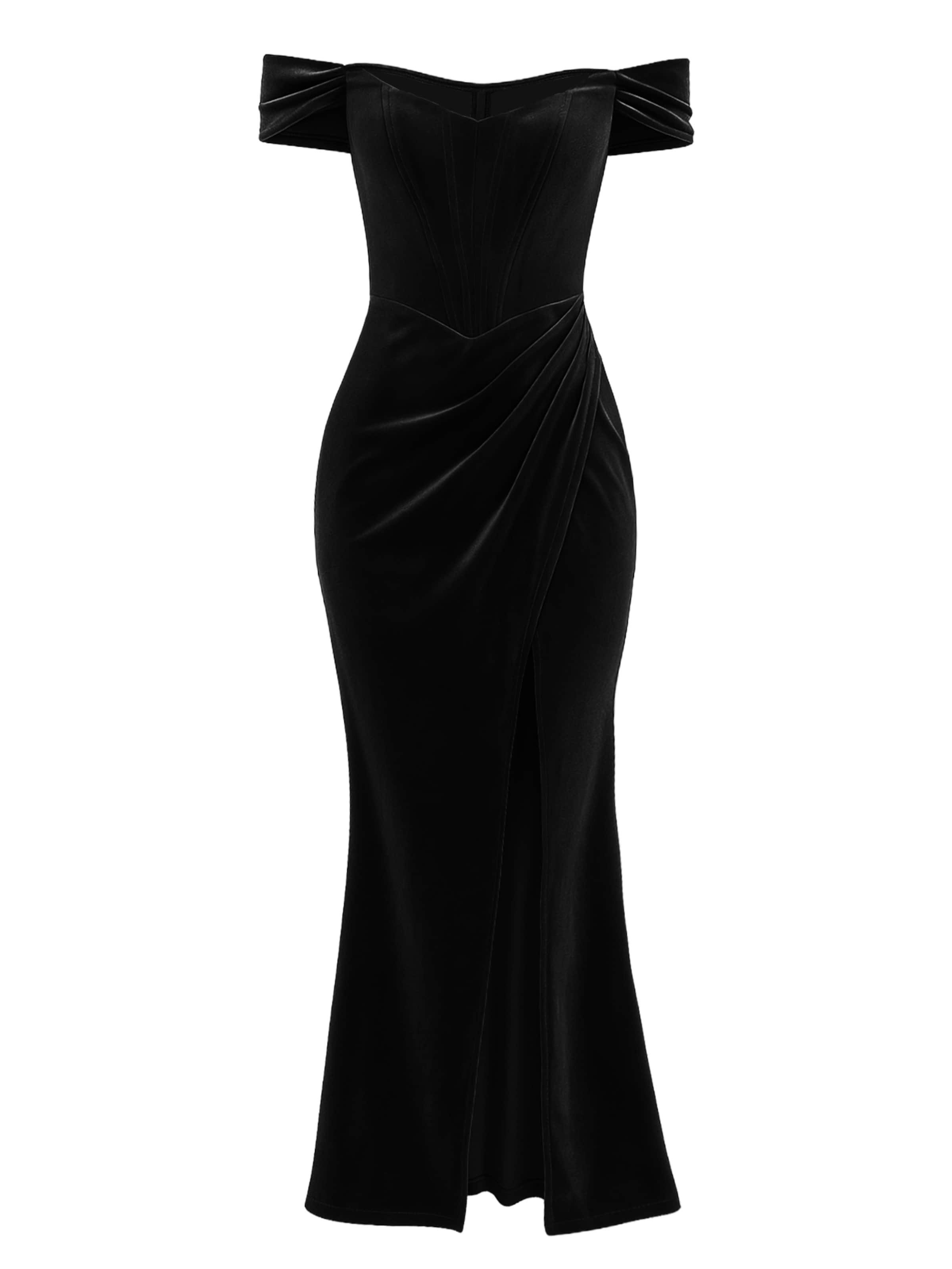 GODDIVA Evening Dress in Black: front