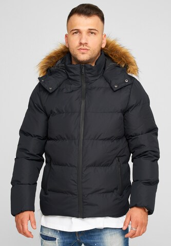behype Winter Jacket 'BHBROWNS' in Black: front