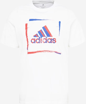 ADIDAS SPORTSWEAR Performance Shirt 'Two-Tone Stencil Graphic' in White: front