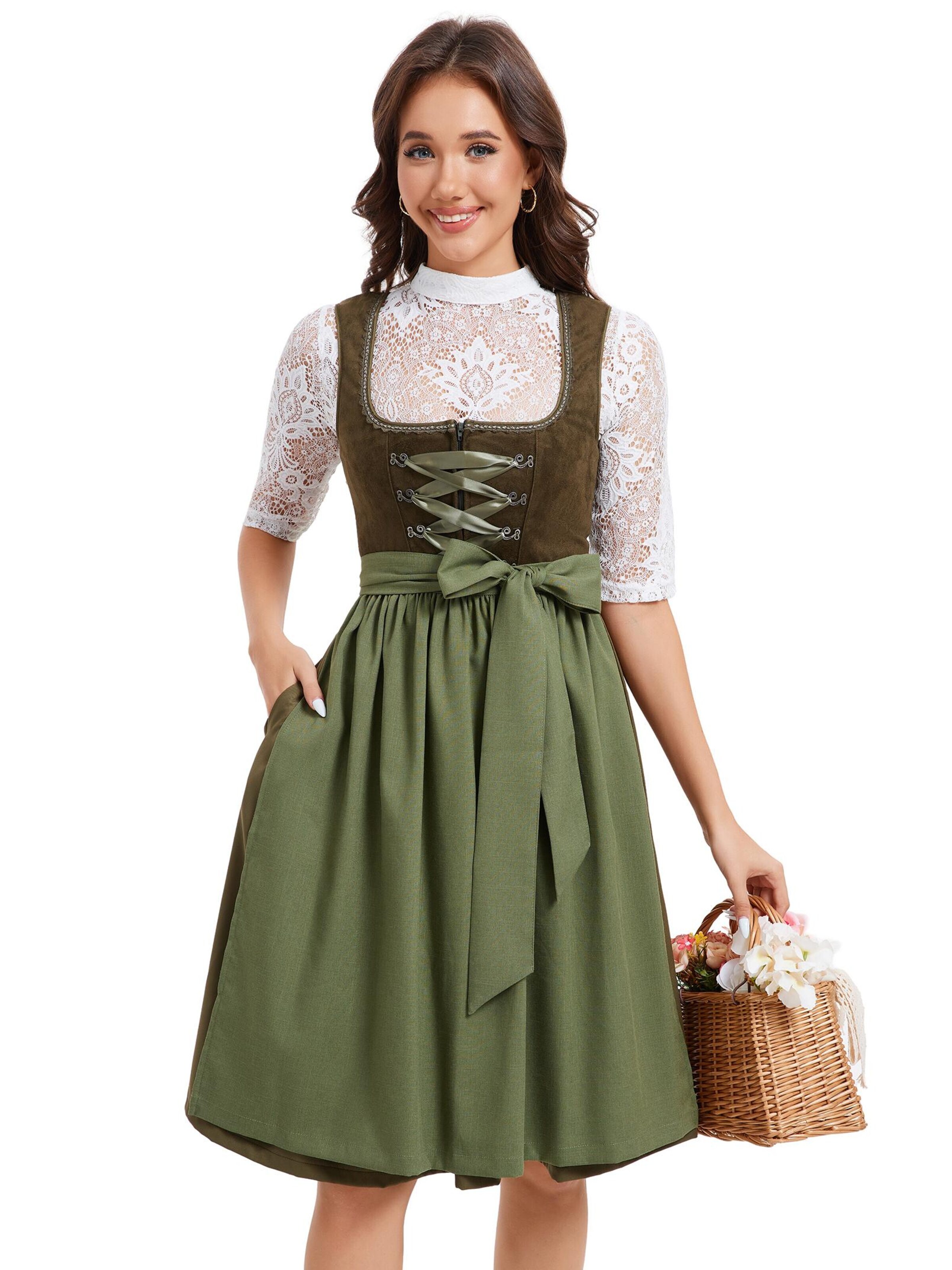 Yesfashion Dirndl w kolorze zielony