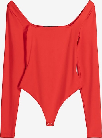 Shirtbody Bershka en rouge : devant