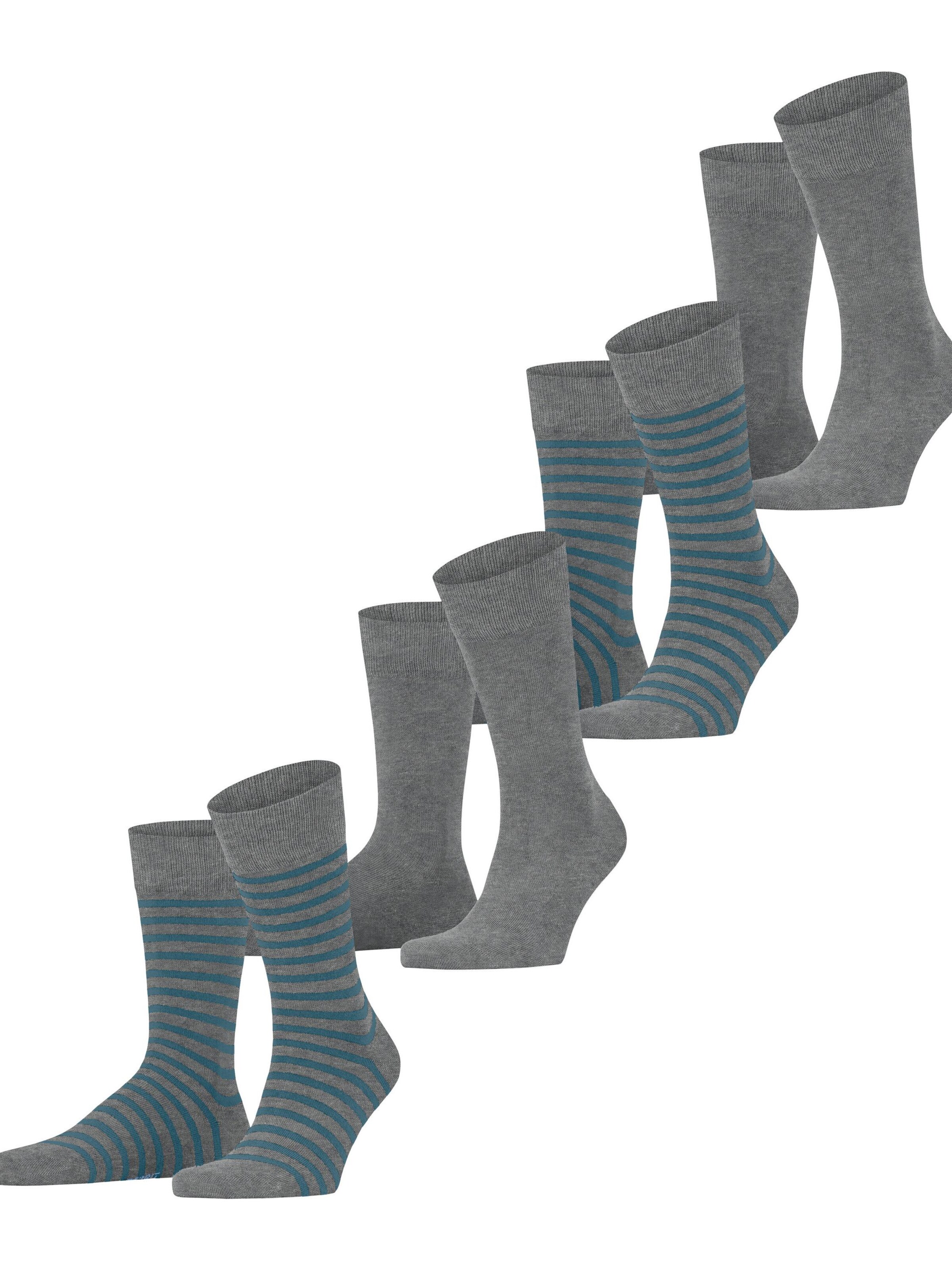 ESPRIT Socken 'Fine Stripe 4-Pack'‌‌‌ in Grau: Vorderseite