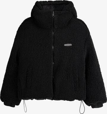 Bershka Winter Jacket in Black: front