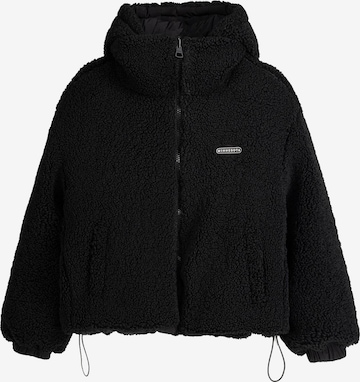 Bershka Winter Jacket in Black: front