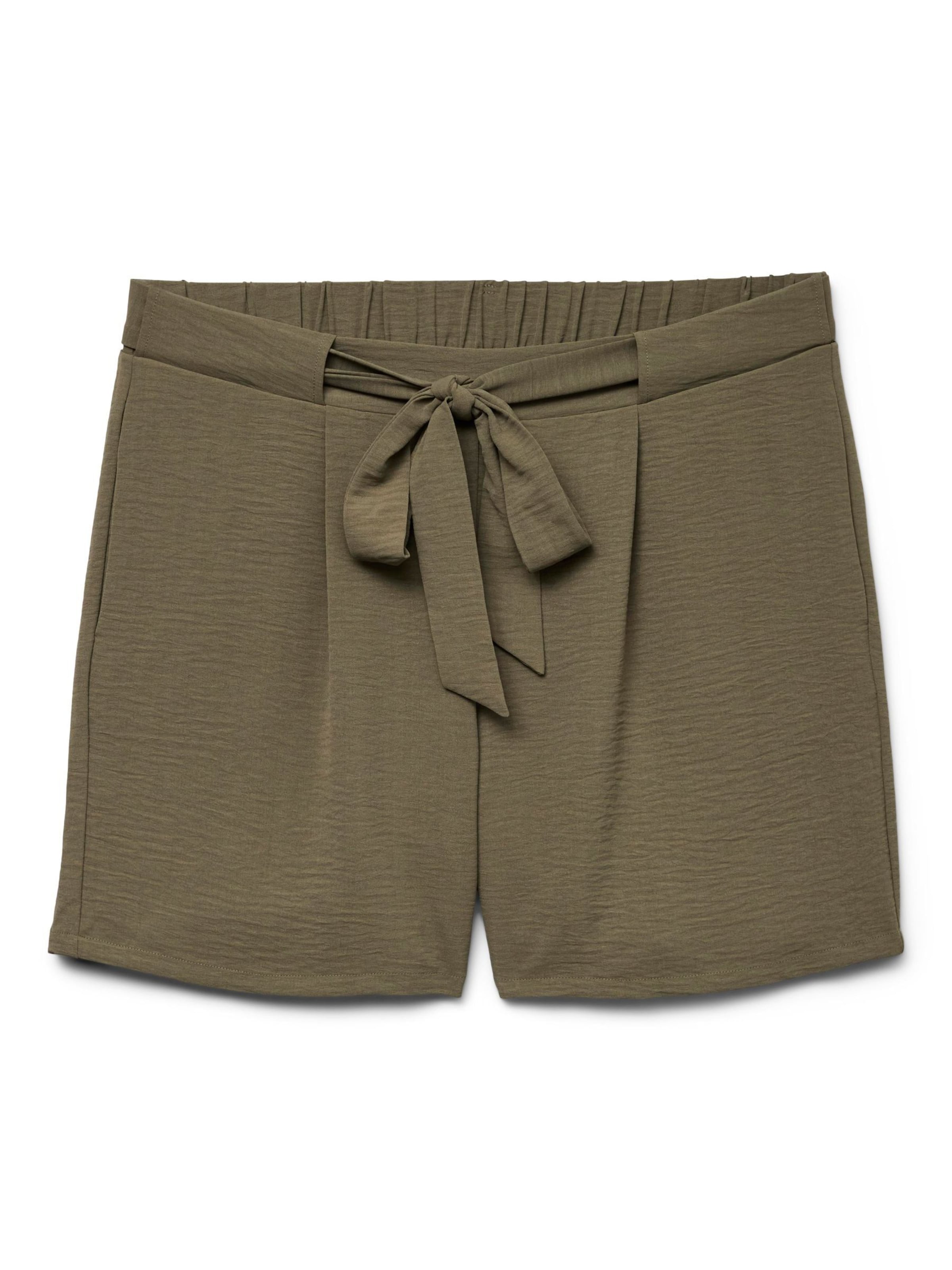 Vero Moda Curve Regular Bandplooibroek 'VMCalva' in Groen: voorkant