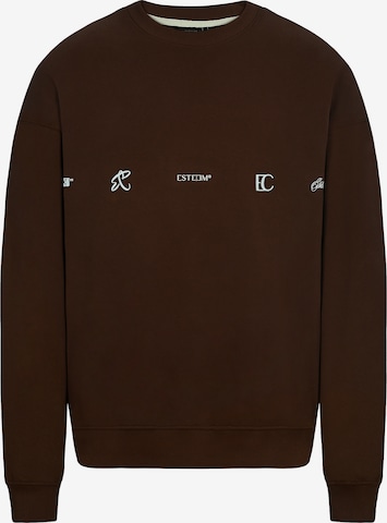 Sweat-shirt ESTEEM en marron : devant