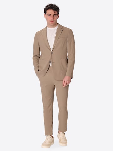 Distretto12 Regular fit Colbert 'High-Perform12 Leccio' in Beige