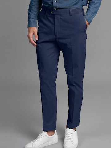 Laurent Vergne Slimfit Chino 'Bruno Cotton Stretch Chino - Navy Blue' in Blauw: voorkant