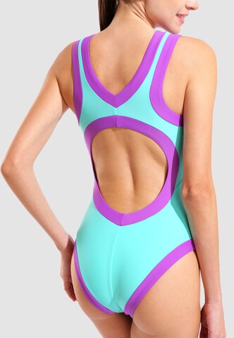 ARENA - Bustier Traje de baño 'BOLD LINES' en verde