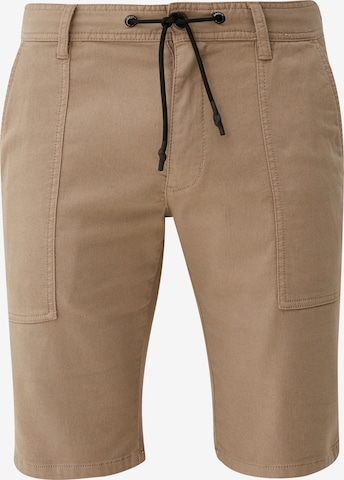 QS Regular Pants in Beige: front