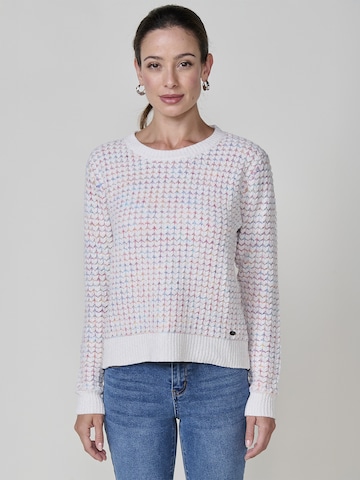 Pullover 'Chenille' di KOROSHI in bianco: frontale