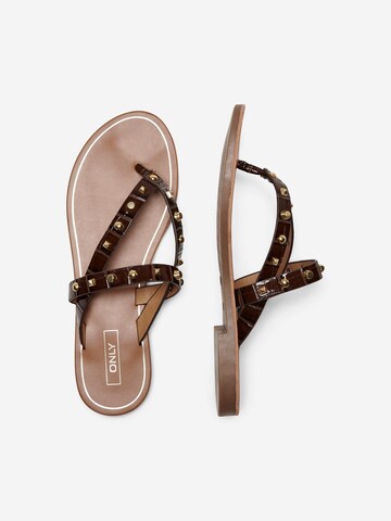 ONLY T-Bar Sandals 'Melly' in Brown