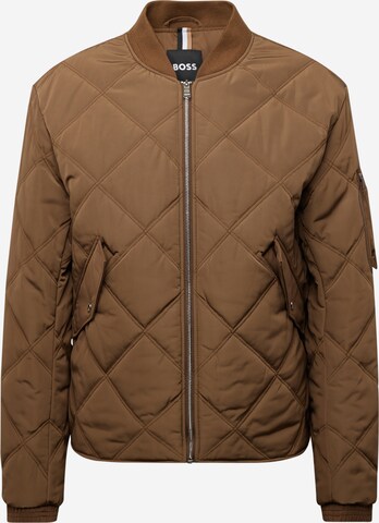 BOSS Between-Season Jacket 'Caramo' in Brown: front